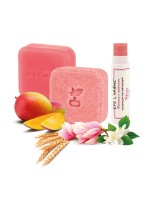 Набор твёрдого шампуня, кондиционера и бальзама для губ Pink Blossom 